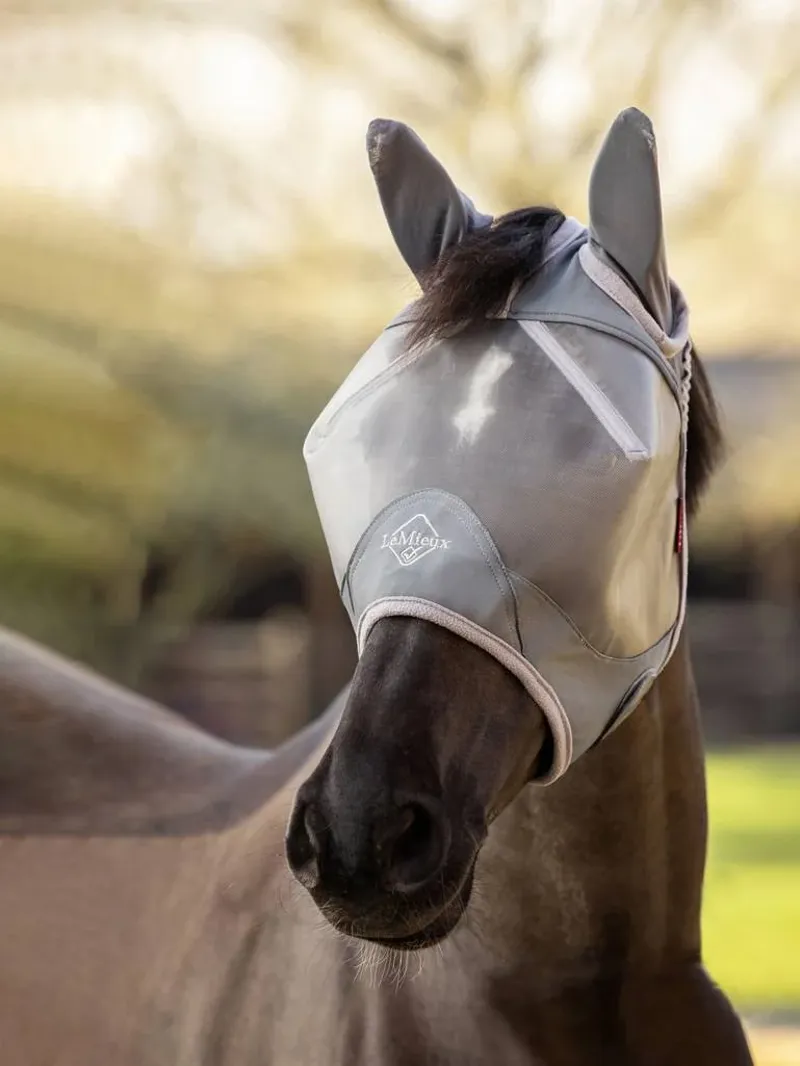 LeMieux ArmourShield Pro Half Fly Mask Grey-1