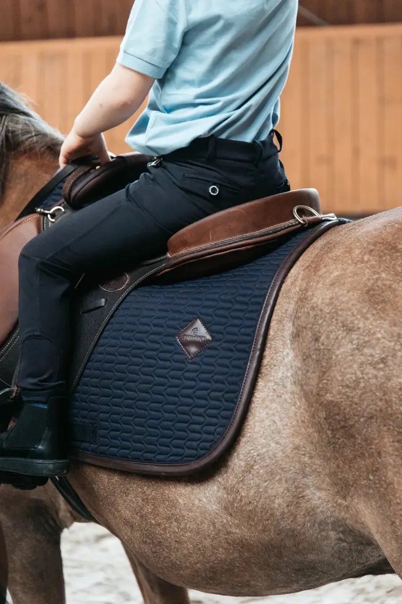 Kentucky Horsewear Saddle Pad Color Edition Leather Jumping Navy-3