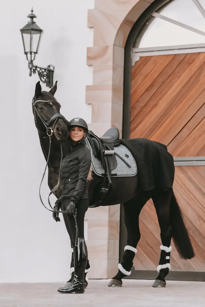 Kentucky Horsewear Saddle Pad Pied De Poule Black Dressage-2