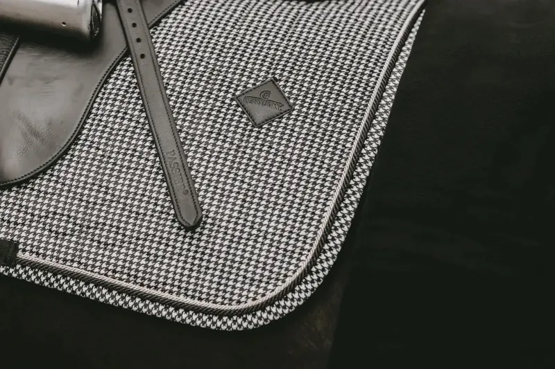 Kentucky Horsewear Saddle Pad Pied De Poule Black Dressage-4