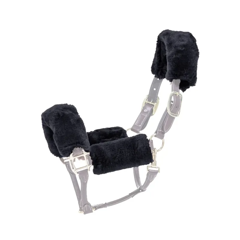 Kentucky Horsewear 4 Piece Sheepskin Halter Accessories Black