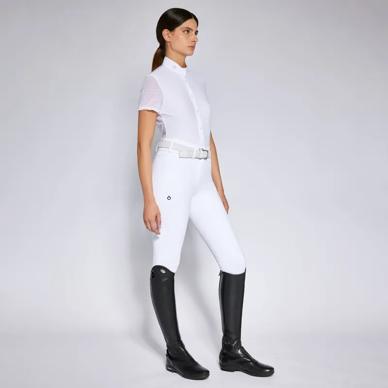 Cavalleria Toscana Jersey Polka Dot Ladies  Competition Shirt White-2