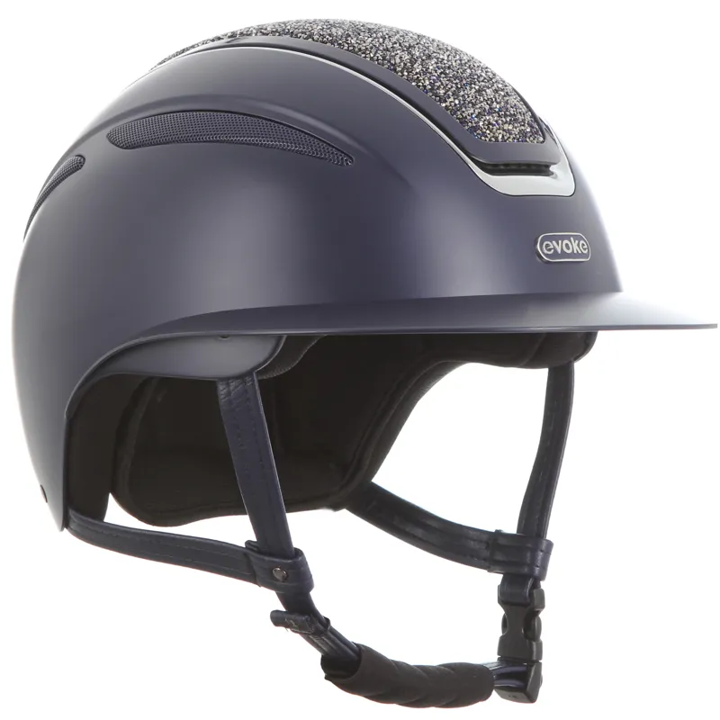 Evoke Callisto Wide Peak Navy Navy Crystal Riding Hat-1