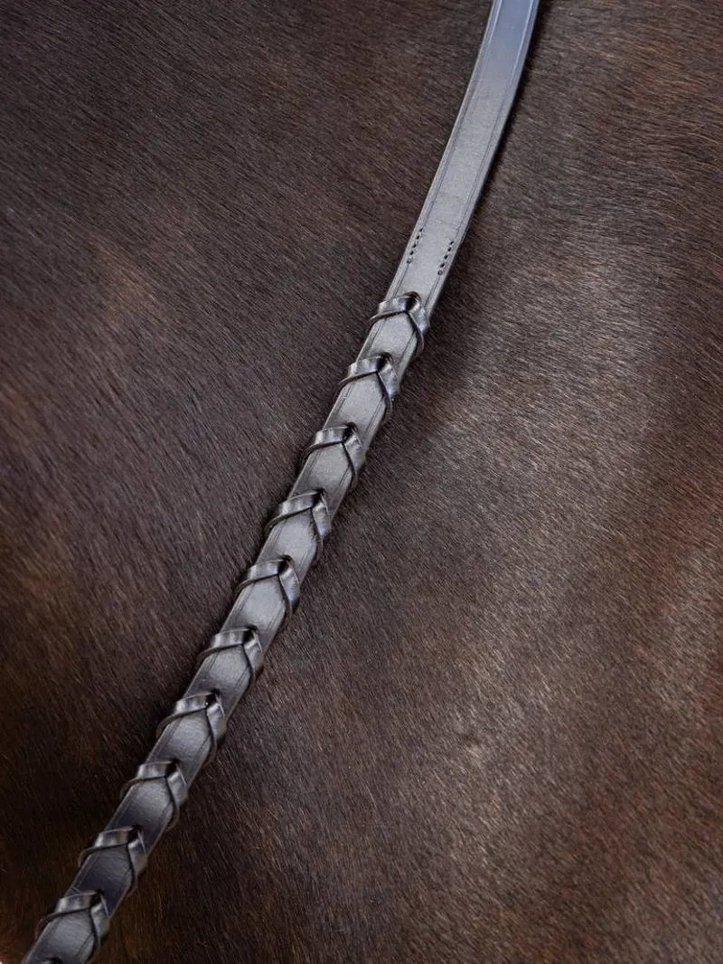 LeMieux Leather Laced Reins Brown/Silver