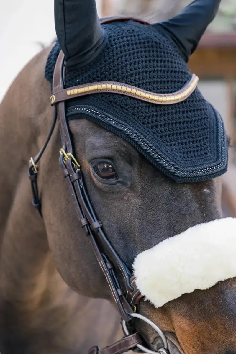 Kentucky Horsewear Fly Veil Wellington Metal Chain Soundless Black-1