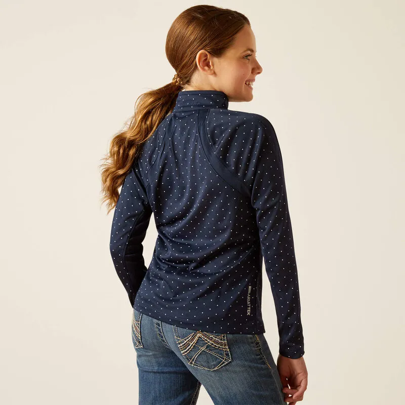 Ariat Sunstopper 3.0 1/4 Zip Baselayer Navy Dot-1
