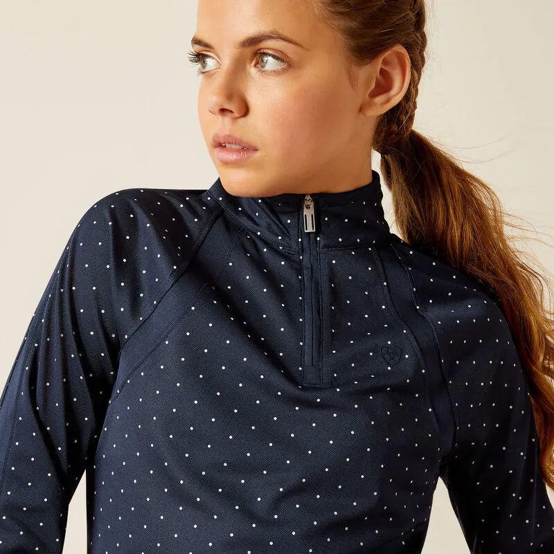 Ariat Sunstopper 3.0 1/4 Zip Baselayer Navy Dot-3