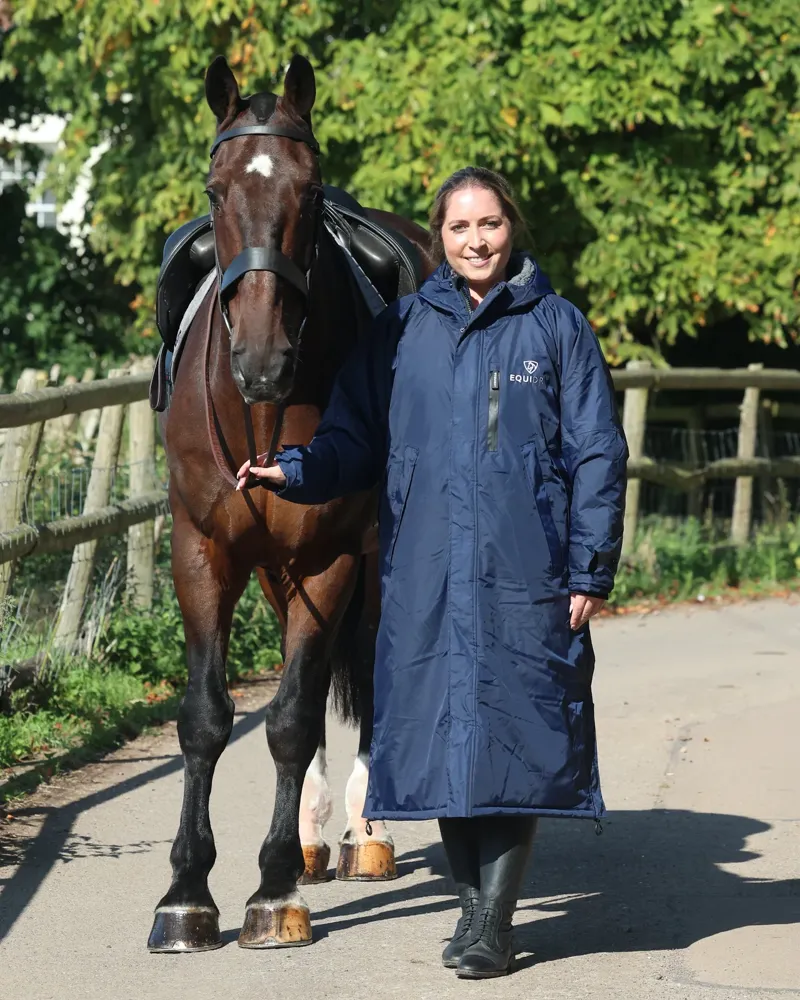 Equidry Evolution Women's Thick Fleece - Navy/Grey-3