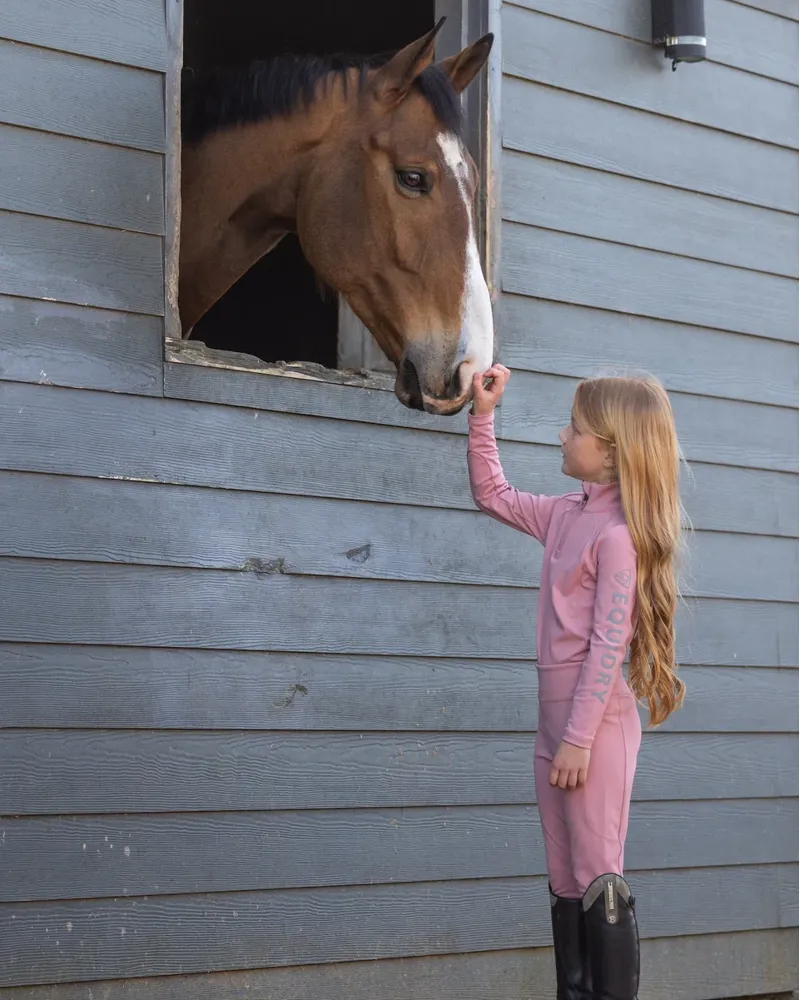 Equidry Water Repellent Leggings - Children's Pink/Pale Pink-5