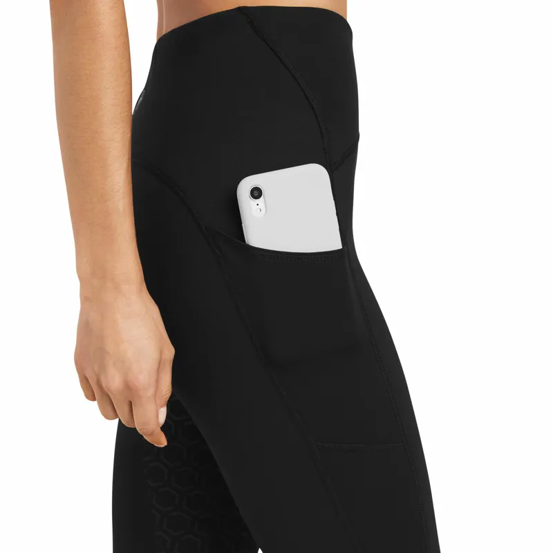 Ariat Ladies Venture Thermal Half Grip Tights Blk-2