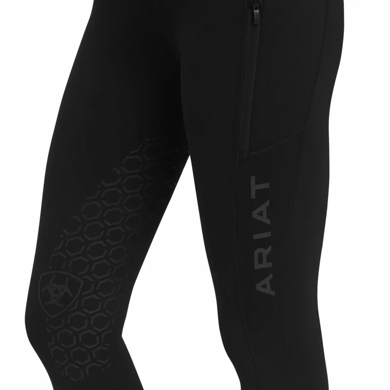 Ariat Ladies Venture Thermal Half Grip Tights Blk