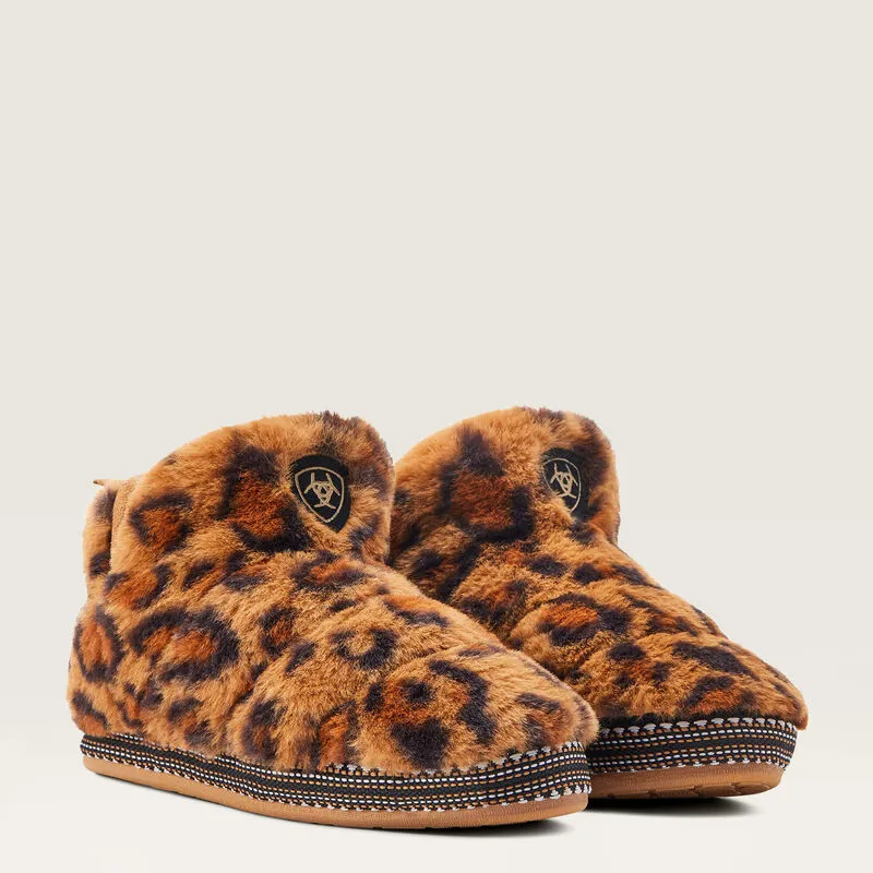 Ariat Bootie Slipper Fuzzy Leopard Print-2
