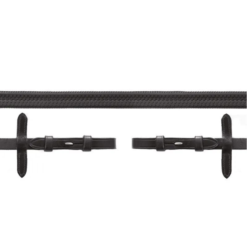 Schockemohle Rubber Grip Reins Black-1