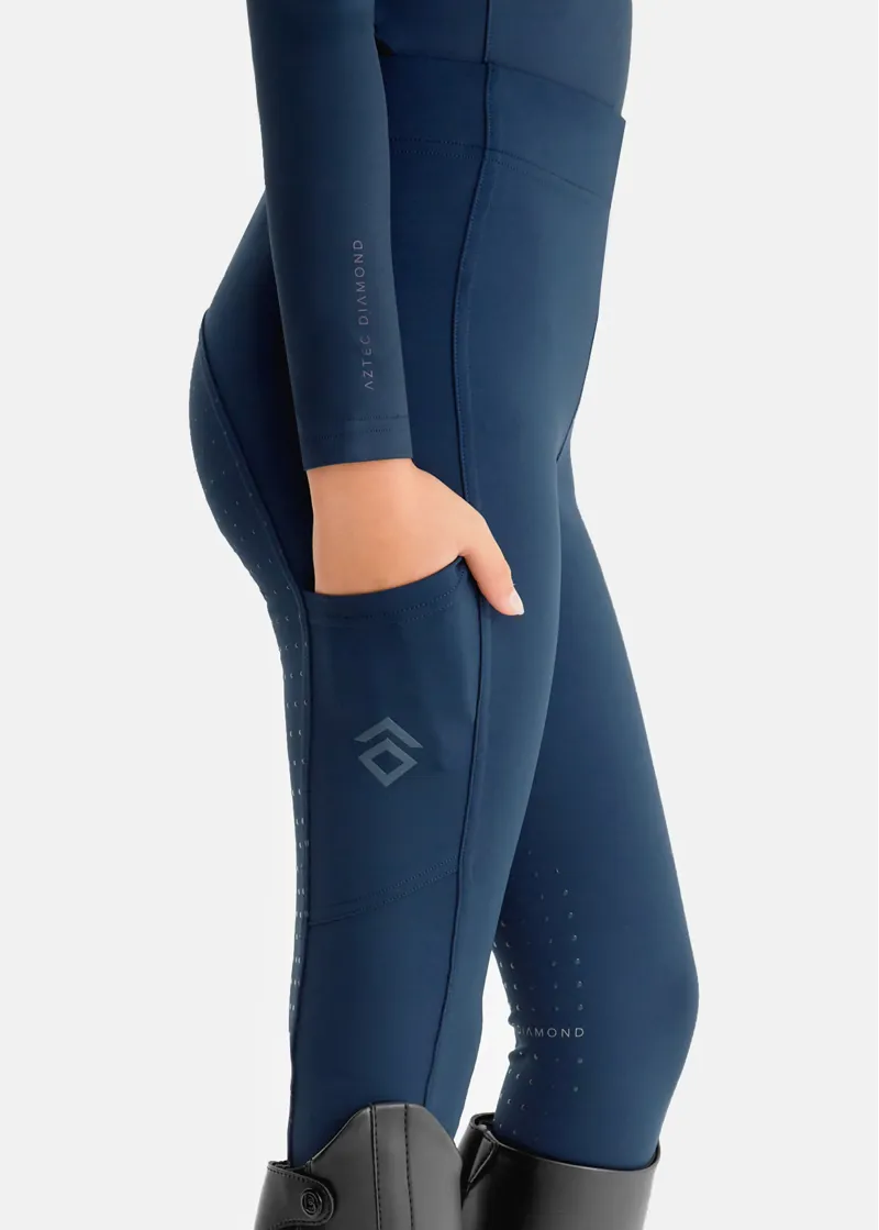 Aztec Diamond YR Navy Full Seat Leggings-1