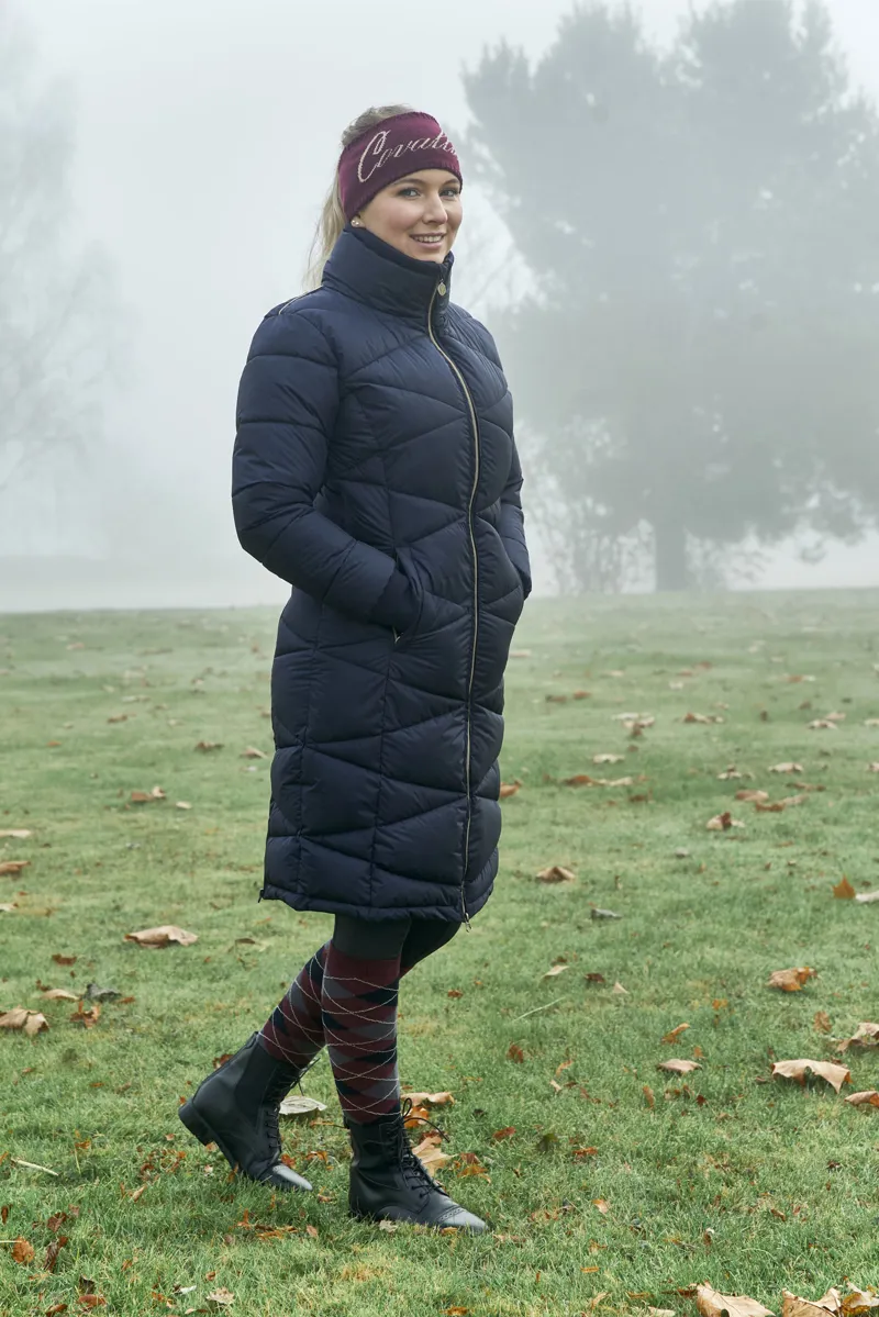Covalliero Ladies Quilted Long Coat Navy-2