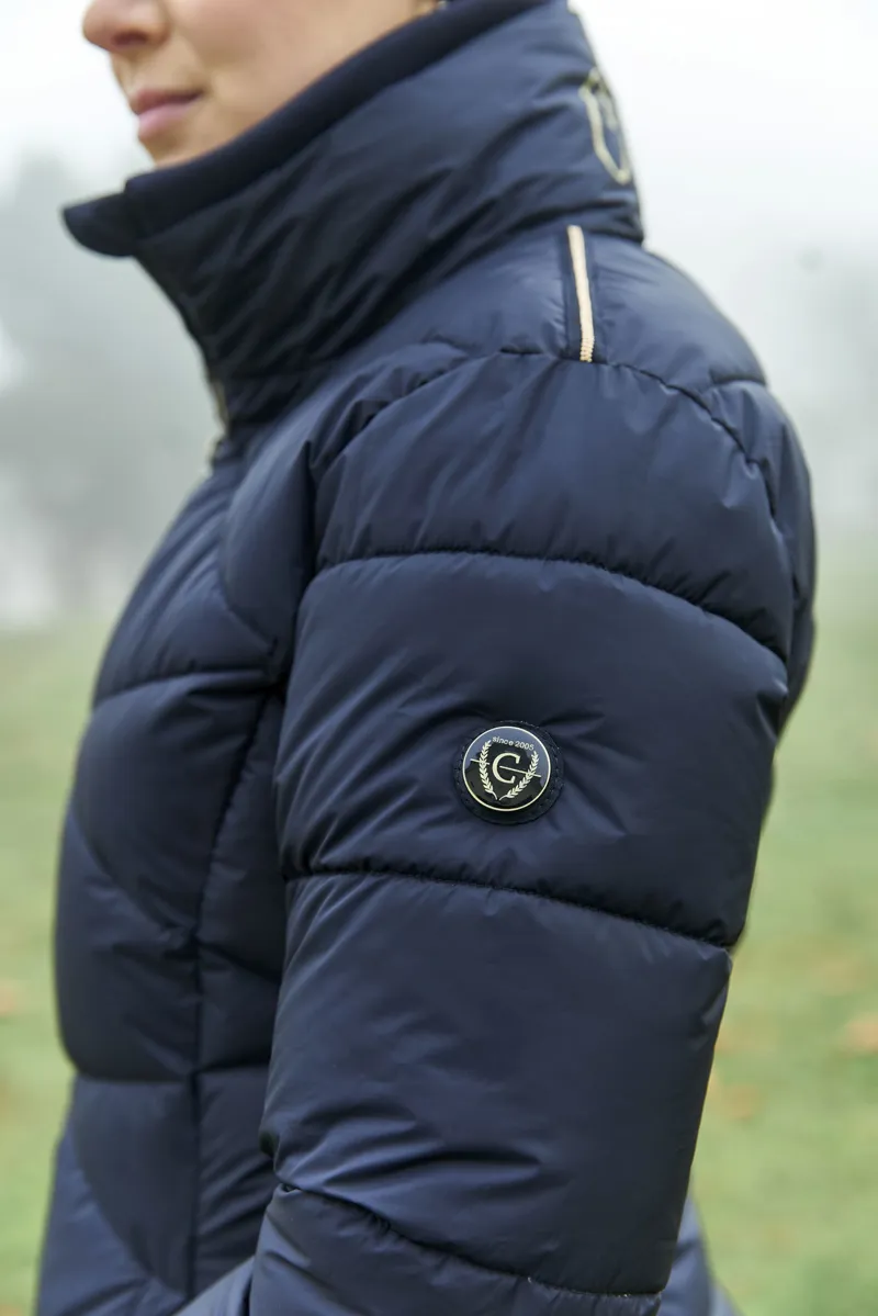 Covalliero Ladies Quilted Long Coat Navy-5