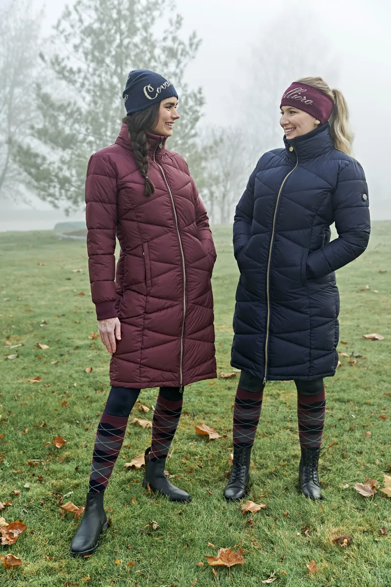 Covalliero Ladies Quilted Long Coat Navy-3