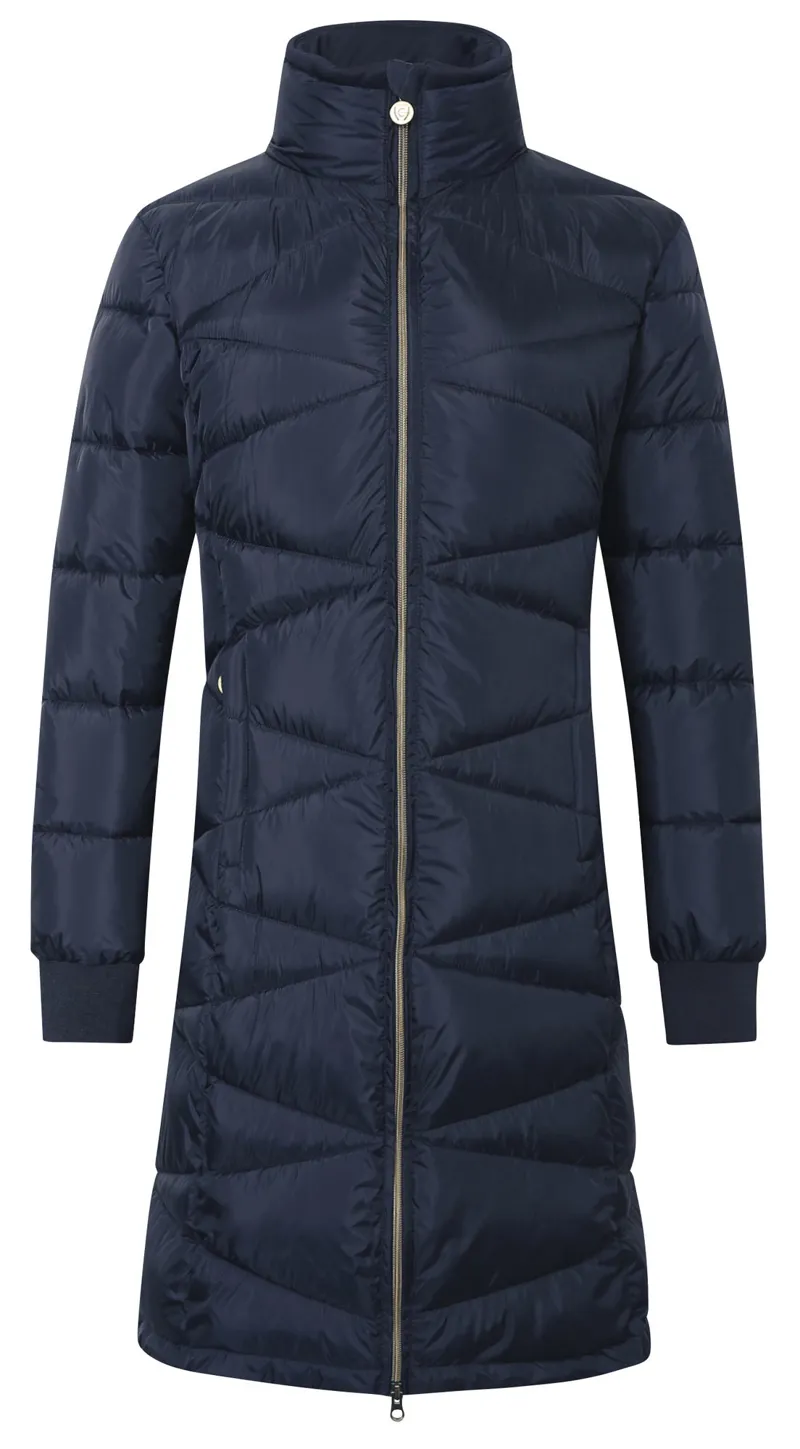 Covalliero Ladies Quilted Long Coat Navy