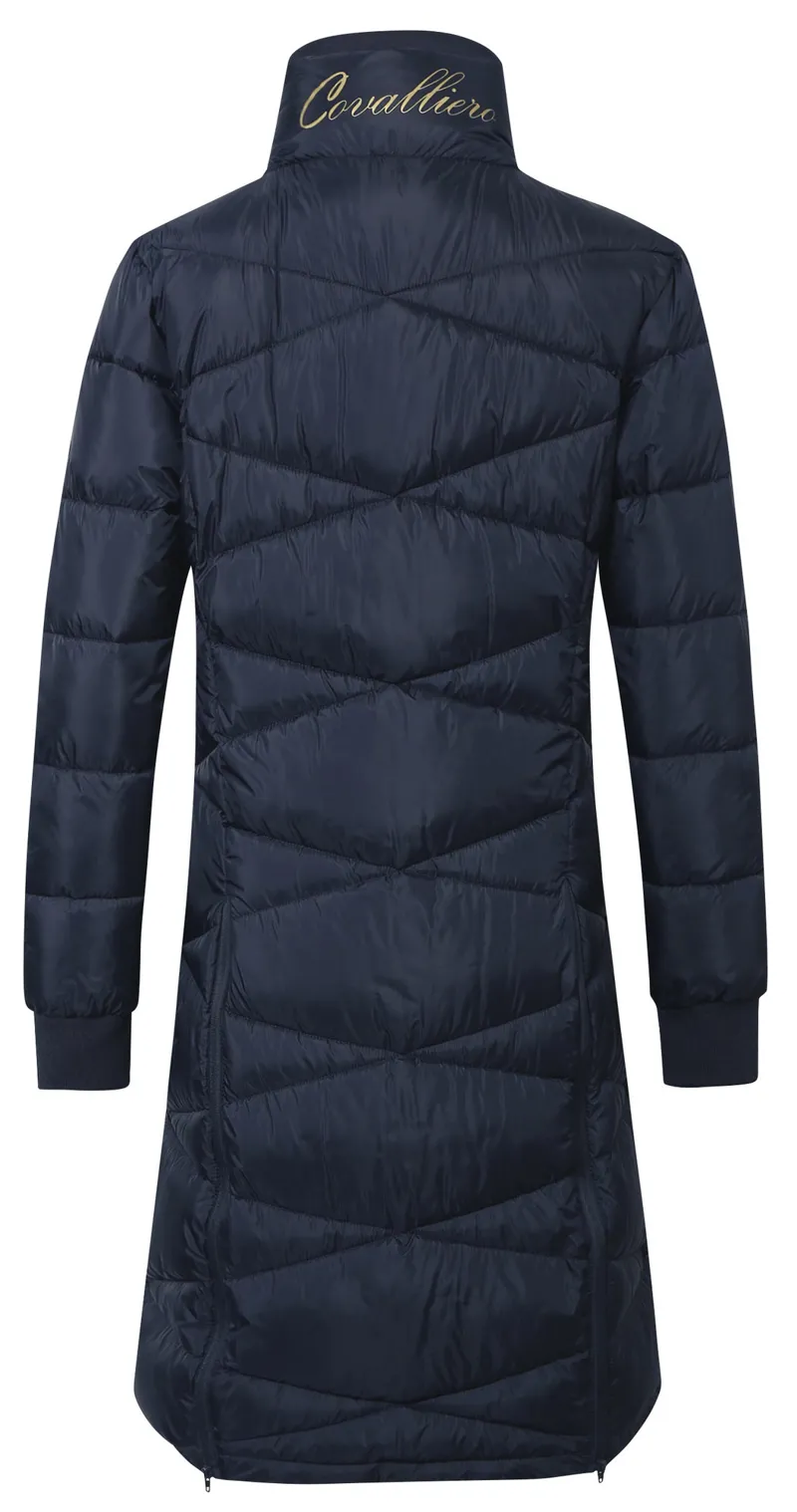 Covalliero Ladies Quilted Long Coat Navy-1