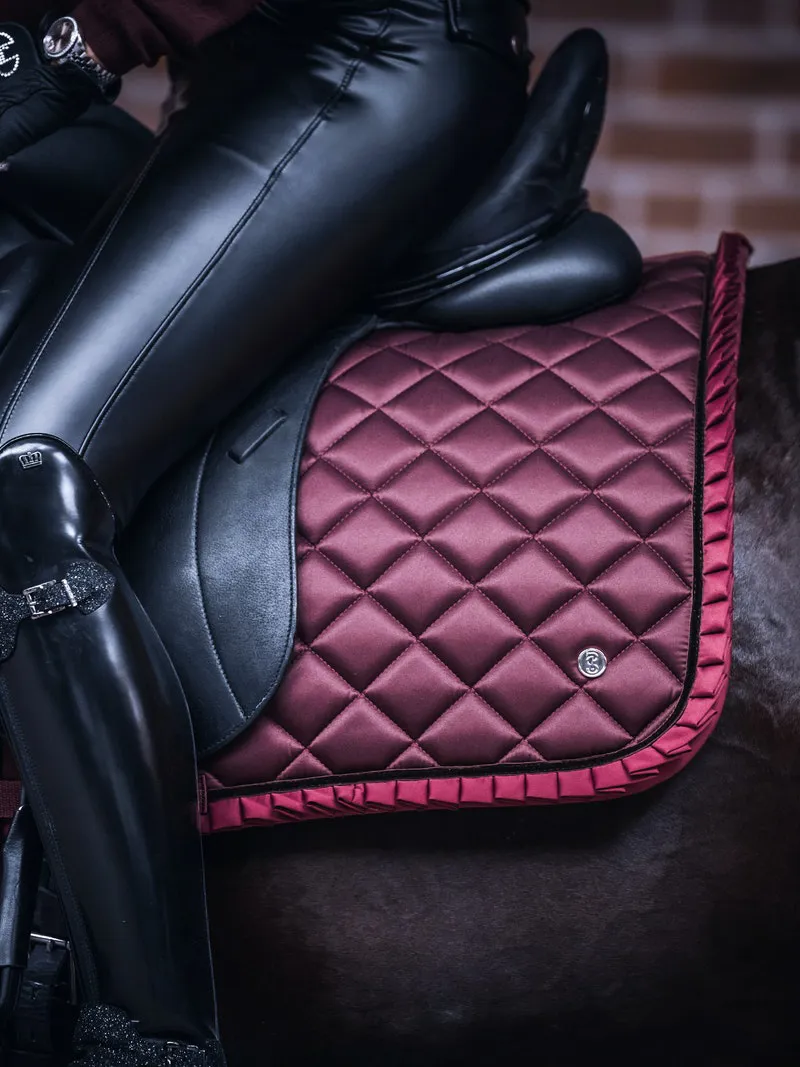 PS of Sweden Saddle Pad Dressage Ruffle Wine-1