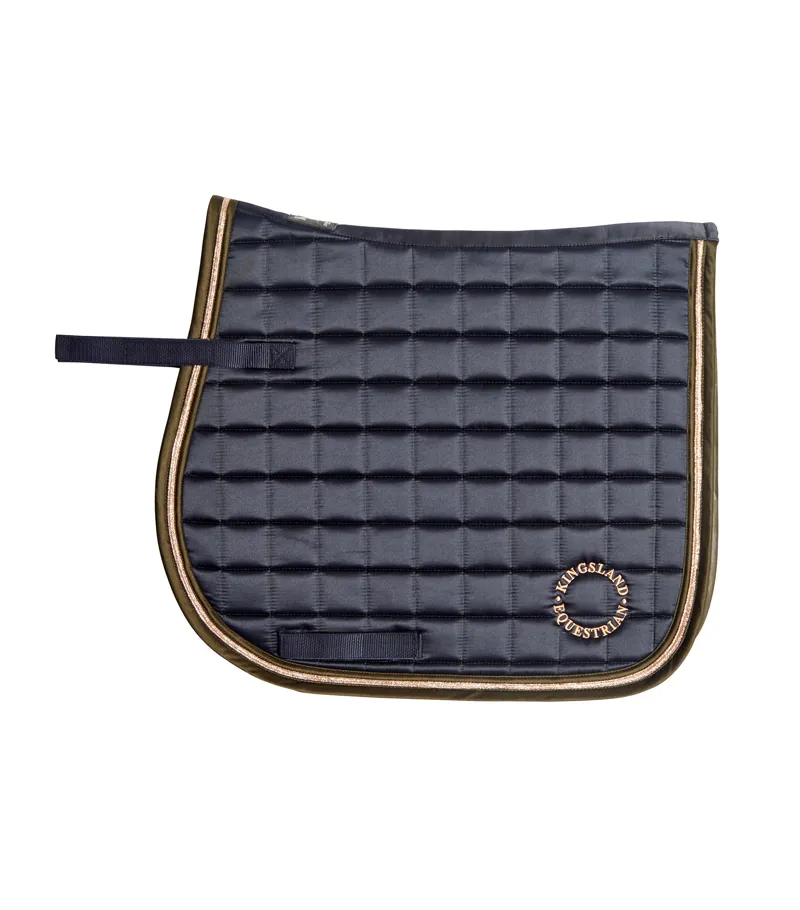 KLSelena with Satin and Lurex Piping Saddle Pad DR Navy 