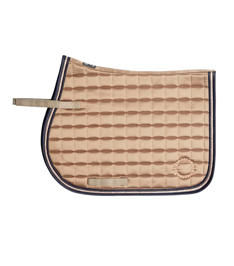 KLSelena with Satin and Lurex Piping Saddle Pad DR Brown Iron 