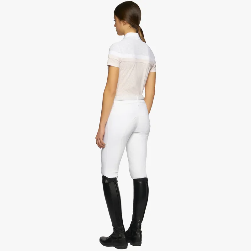 Cavalleria Toscana Perforated Jersey Training Polo Stripes Pink-2