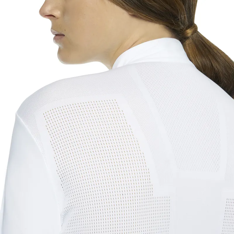 Cavalleria Toscana R-EVO Tech Epaulet L/S Zip Polo White-3