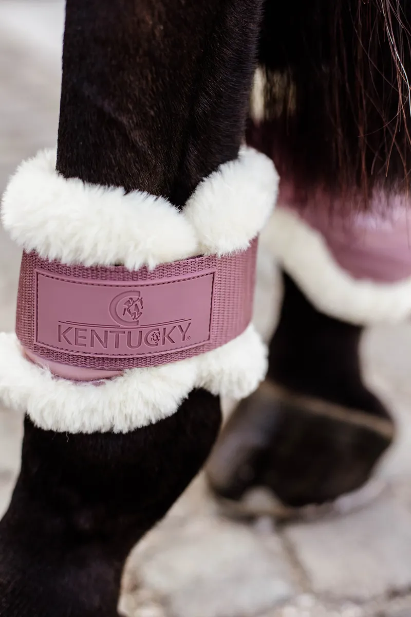 Kentucky Horsewear Vegan Sheepskin Young Horse Fetlock Boots Old Rose-1