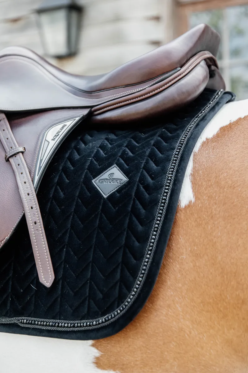 Kentucky Horsewear Saddle Pad Velvet Pearls GP Black-1