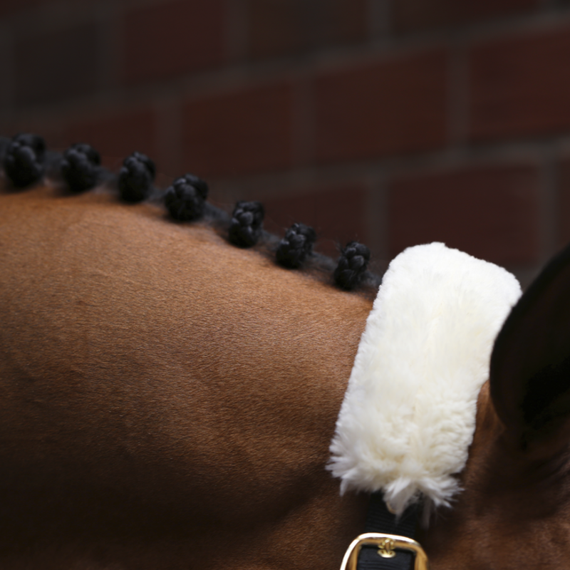 Kentucky Horsewear Sheepskin Shipping Halter Natural-4