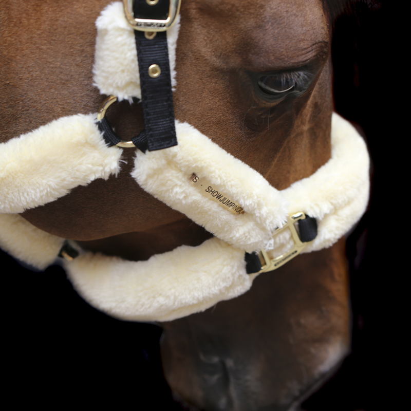 Kentucky Horsewear Sheepskin Shipping Halter Natural-3