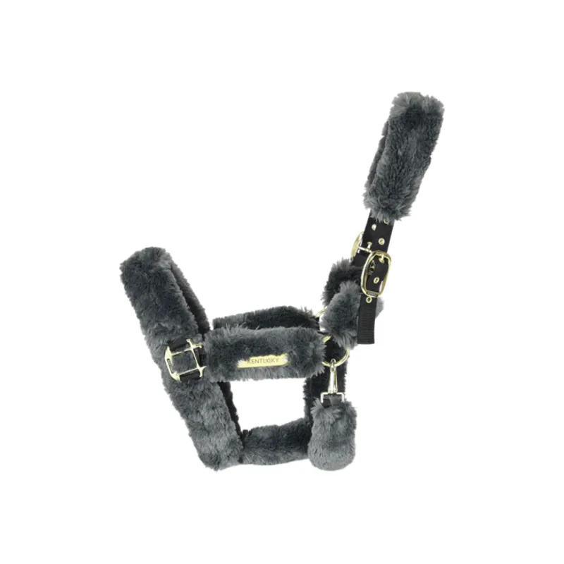 Kentucky Horsewear Sheepskin Shipping Halter Grey