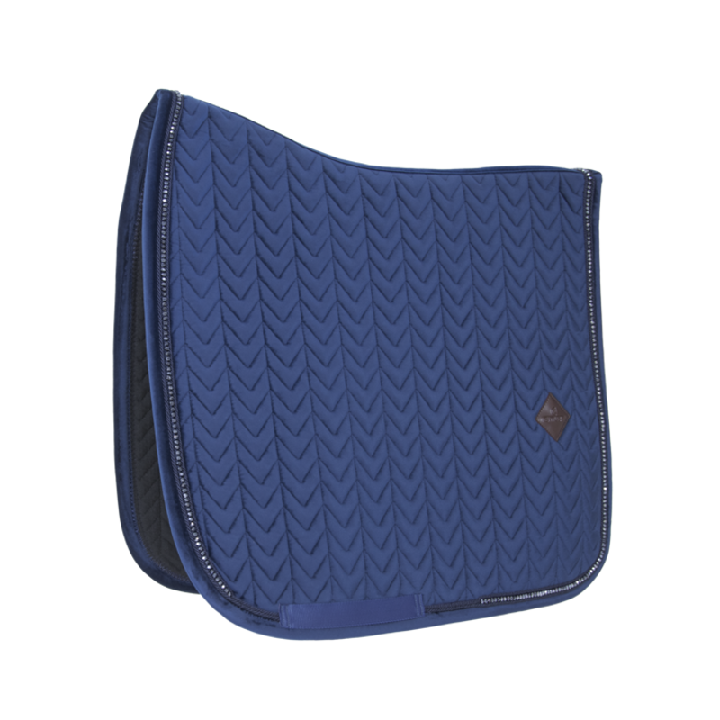 Kentucky Horsewear Saddle Pad Velvet Pearls Dressage Navy-3