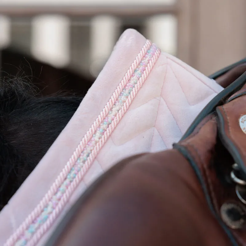 Kentucky Horsewear Velvet Mini Pearls Saddle Pad Jumping - Black-1