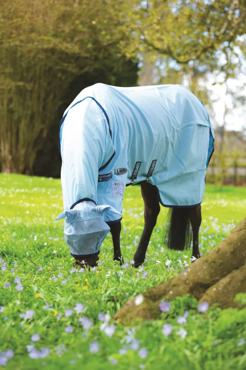 Horseware Rambo Hoody Vamoose Sweet Itch Rug Baby Blue-1