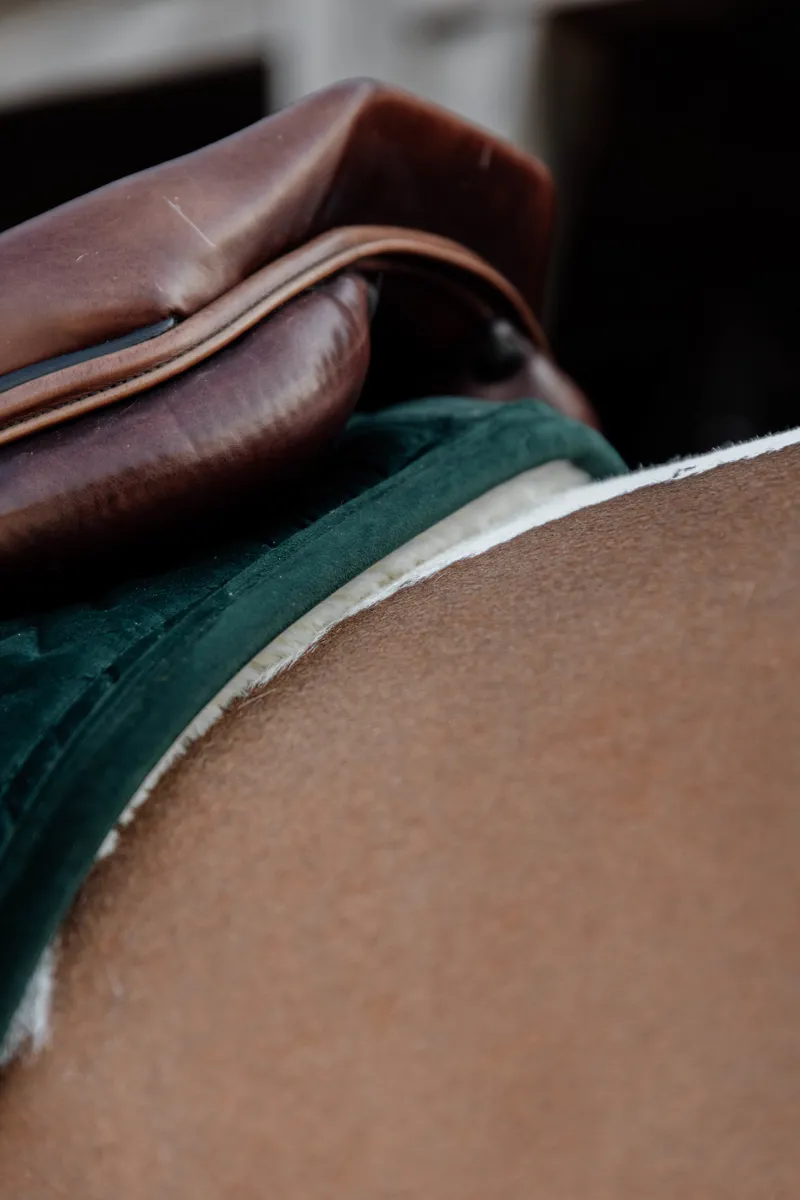 Kentucky Horsewear Skin Friendly Saddle Pad Velvet Jumping Pine Green-3
