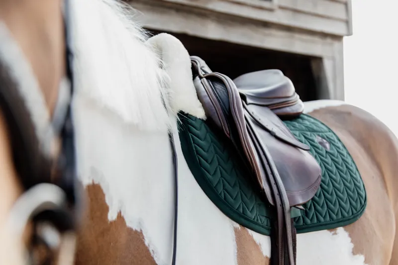 Kentucky Horsewear Skin Friendly Saddle Pad Velvet Jumping Pine Green-5