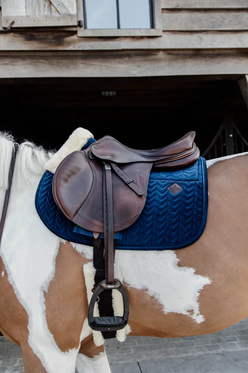 Kentucky Horsewear Skin Friendly Saddle Pad Velvet Jumping Navy