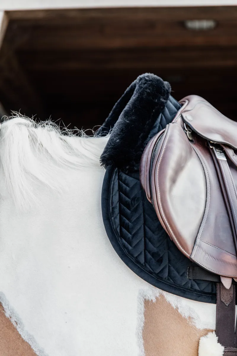 Kentucky Horsewear Skin Friendly Saddle Pad Velvet Jumping Black-3