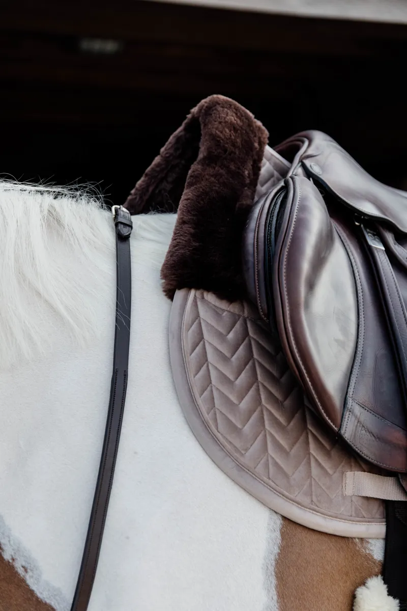 Kentucky Horsewear Skin Friendly Saddle Pad Velvet Jumping Beige-2