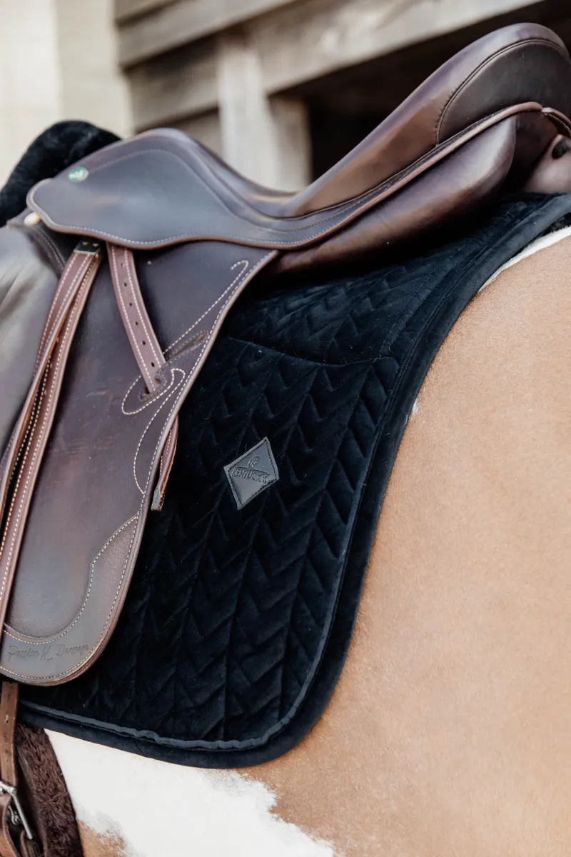 Kentucky Horsewear Skin Friendly Saddle Pad Velvet Dressage Black-3