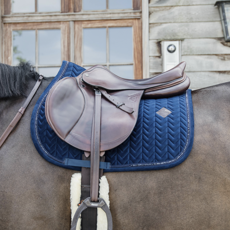 Kentucky Horsewear Saddle Pad Velvet Pearls SJ Navy-2