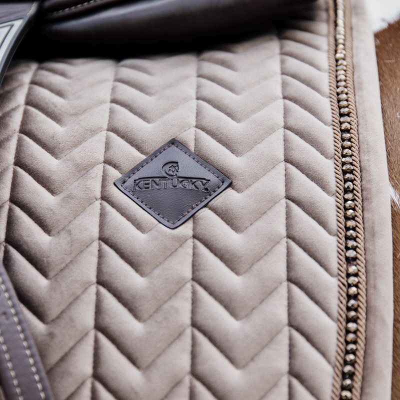 Kentucky Horsewear Saddle Pad Velvet Pearls SJ Beige-2
