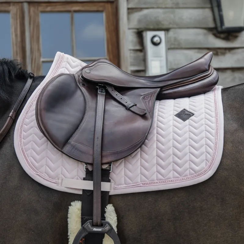 Kentucky Horsewear Saddle Pad Velvet Pearls SJ Soft Rose