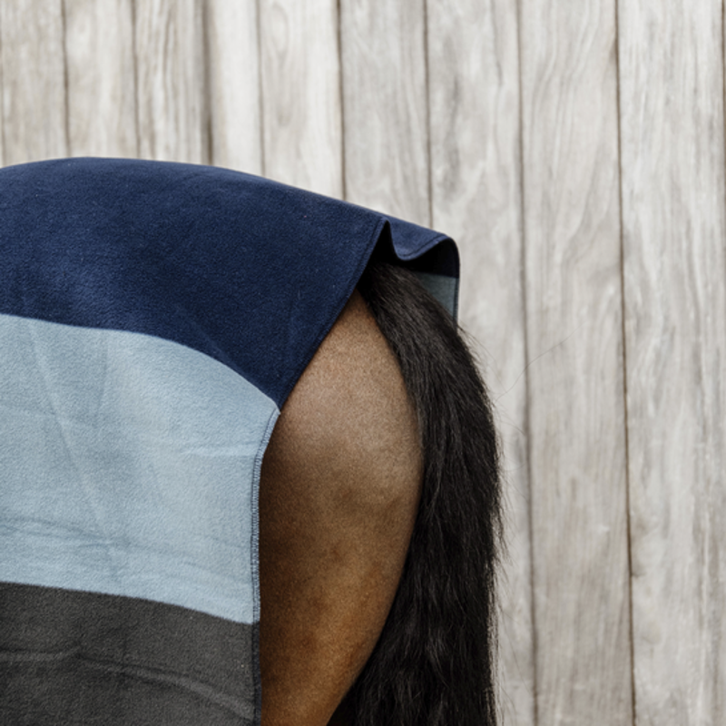 Kentucky Horsewear Heavy Fleece Rug Square Navy Stripes-3