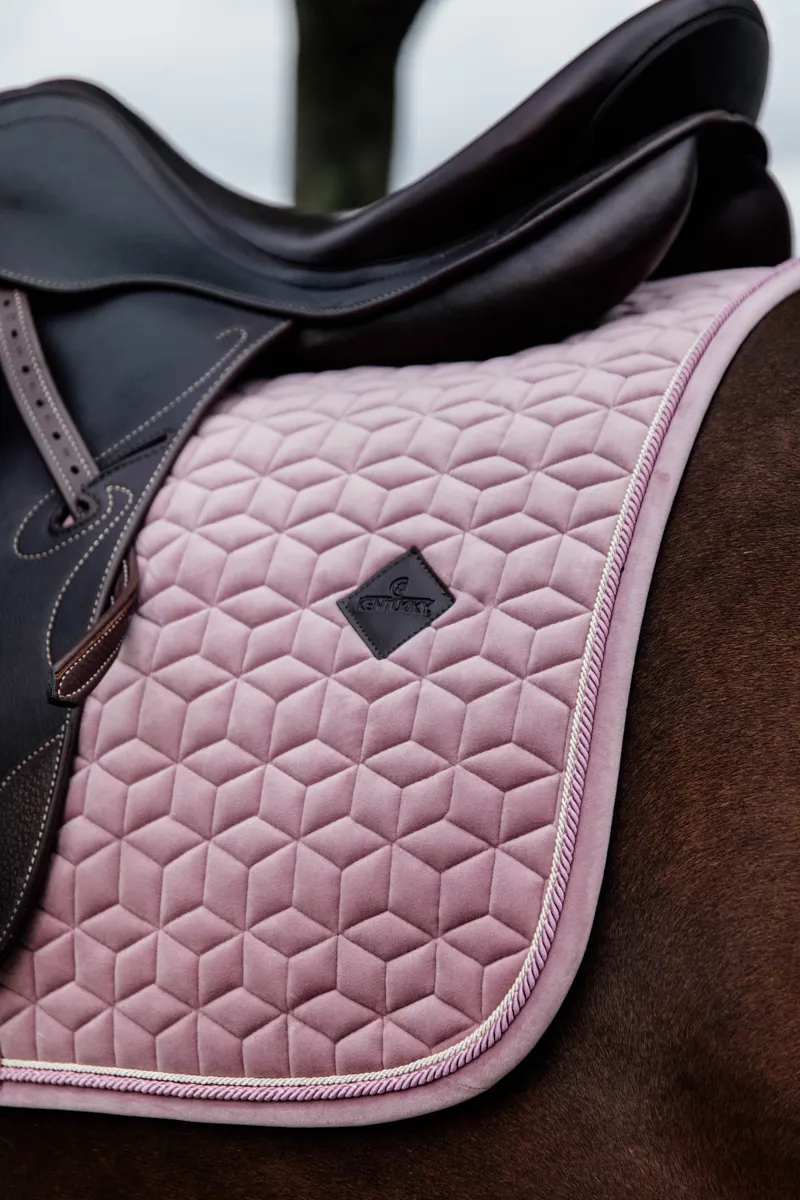 Kentucky Horsewear Saddle Pad Velvet Dressage Old Rose-1