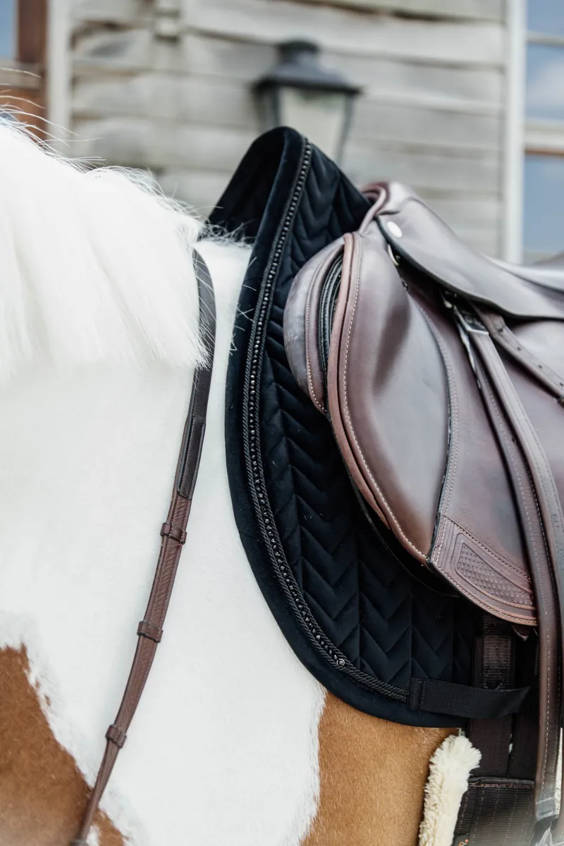Kentucky Horsewear Saddle Pad Velvet Pearls GP Black-3
