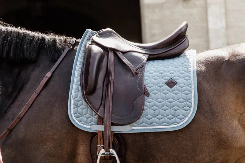 Kentucky Horsewear Saddle Pad Velvet Dressage Light Blue-2