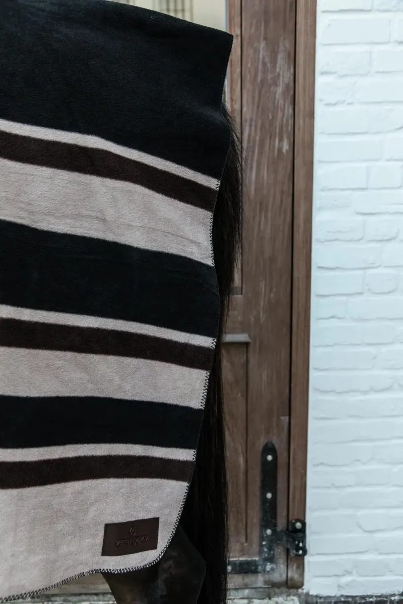 Kentucky Horsewear Heavy Fleece Rug Square Stripes Brown-3